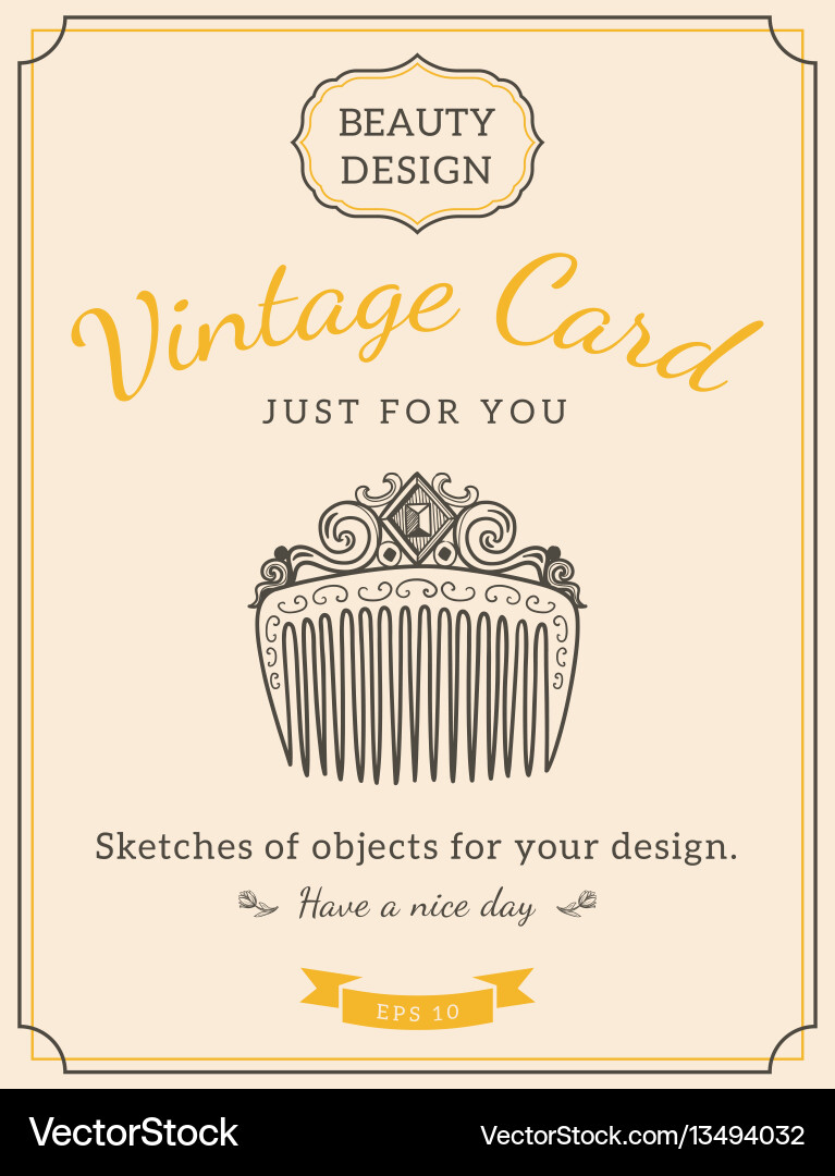 Sketch comb and text Vector Image