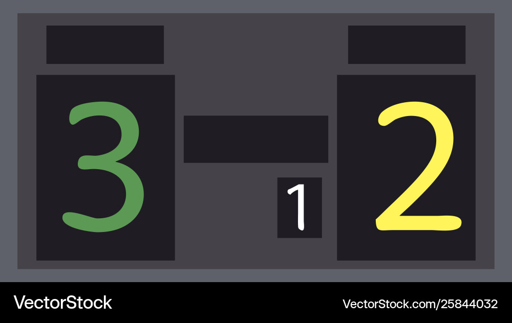 Soccer digital scoreboard sport cartoon isolated Vector Image