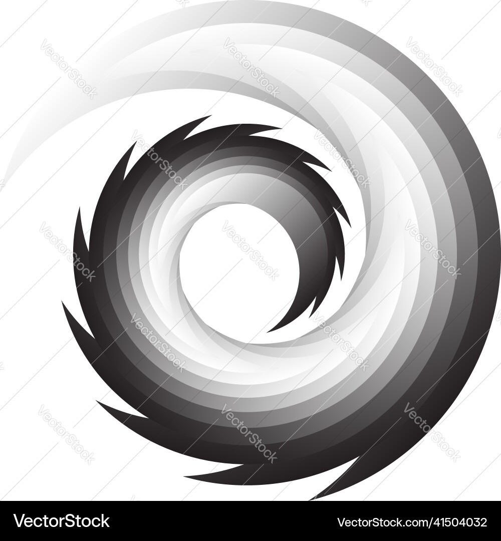 Spiral swirl twirl rotating segmented circle Vector Image