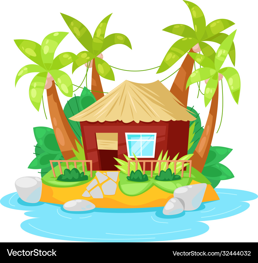 Tropische Insel im Meer mit Palmen Tropische Insel im Meer mit Palmen vektorbild