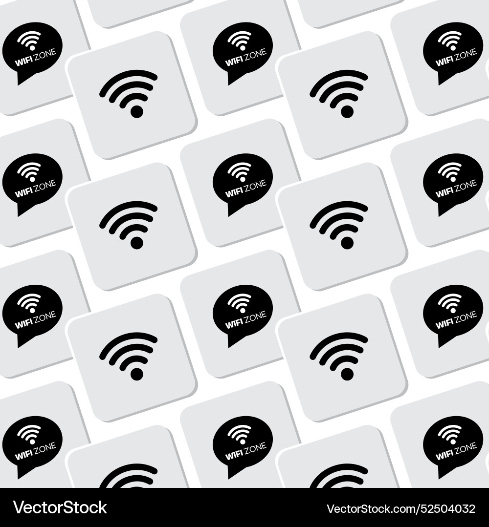 Wi-fi zone icon pattern background Wi-fi zone icon pattern background Vector Image