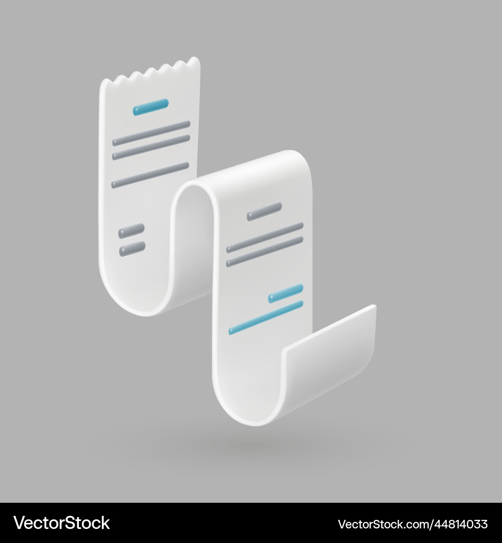 3d bill long to do list document Vector Image