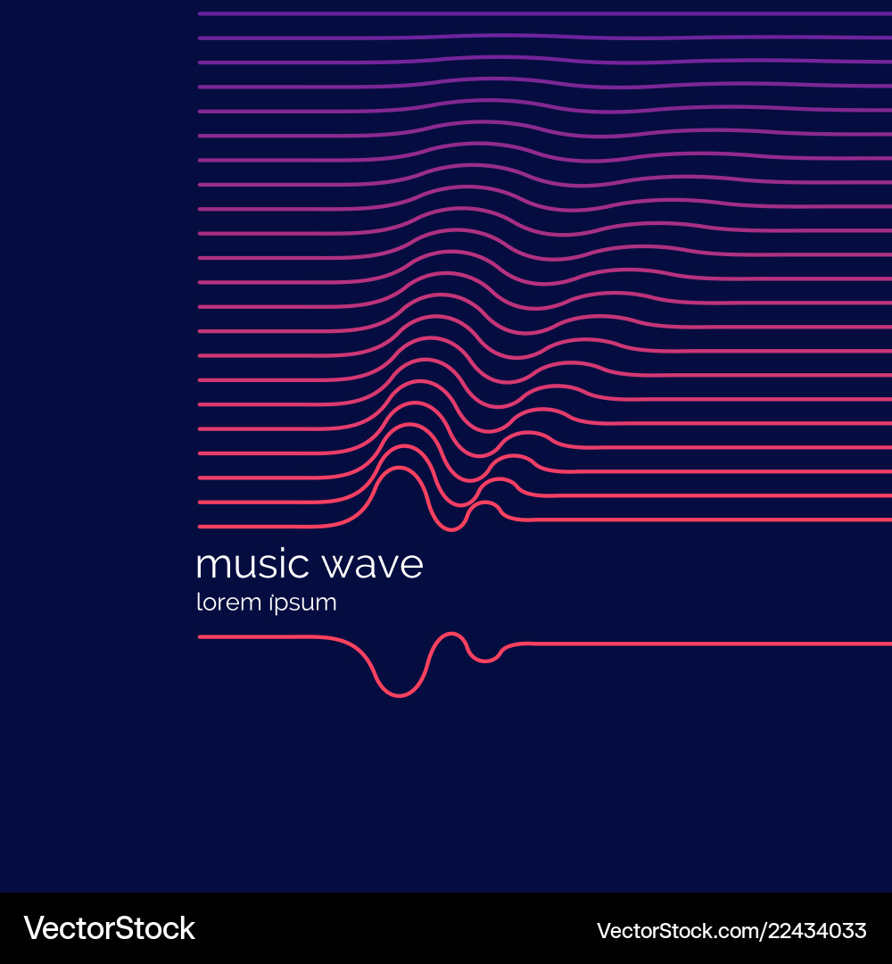 Abstract background with a dynamic musis waves vector image