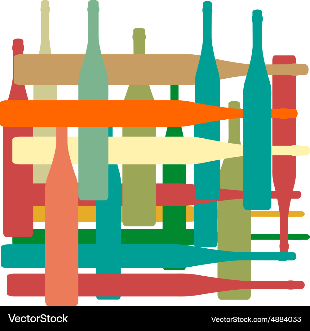Background with bottles color vector image