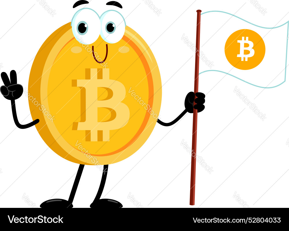 Bitcoin cartoon character Vector Image