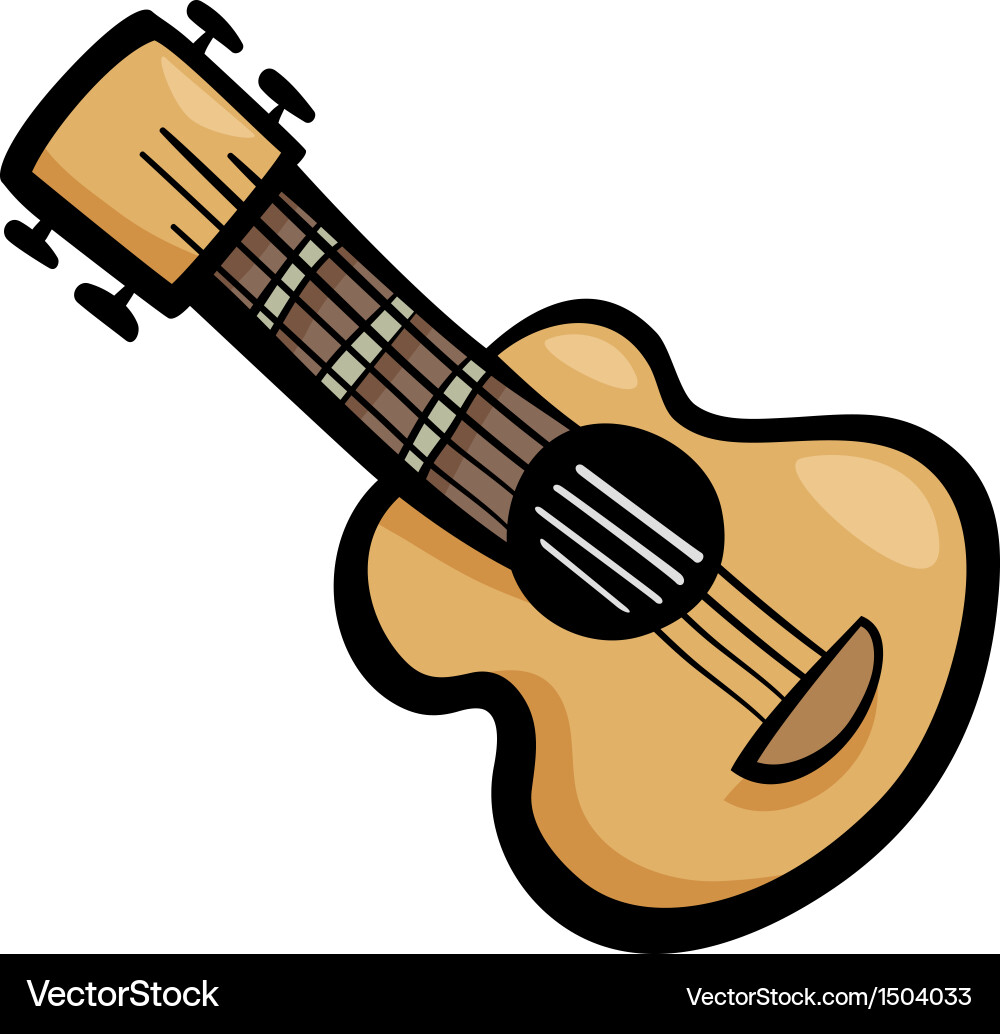 Cartoon Acoustic Guitar Clip Art Vector Image