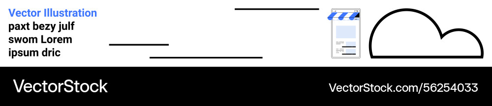Cloud-based video upload concept with minimalist Vector Image