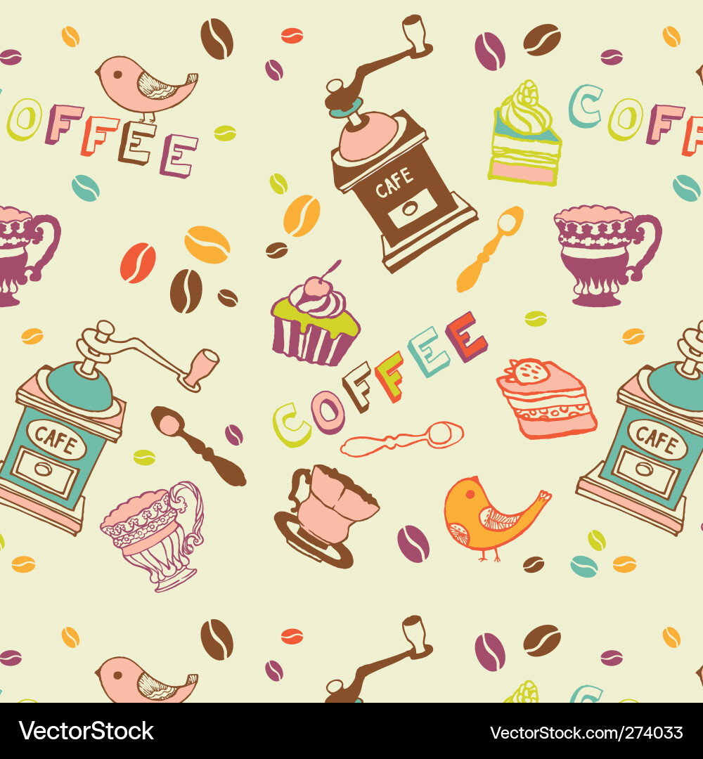 Coffee seamless pattern Royalty Free Vector Image