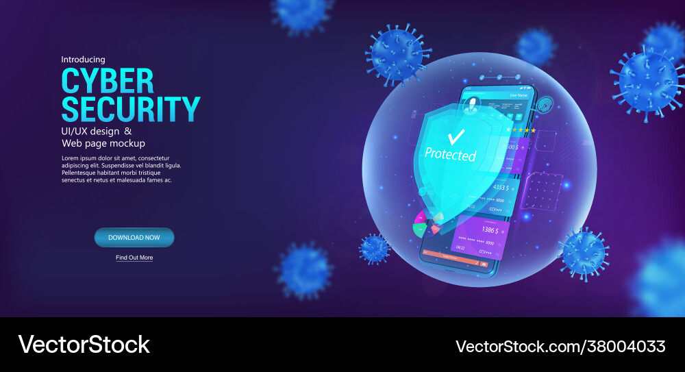 Cyber security smartphone protection mobile phone – Royalty-Free Vector |  VectorStock