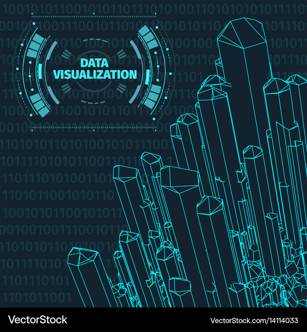 Data visualization background futuristic design vector image