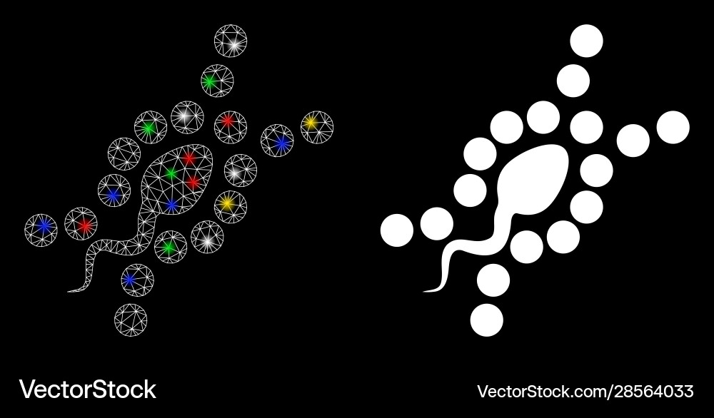 Flare mesh network dna replication icon with Flare mesh network dna replication icon with vector image