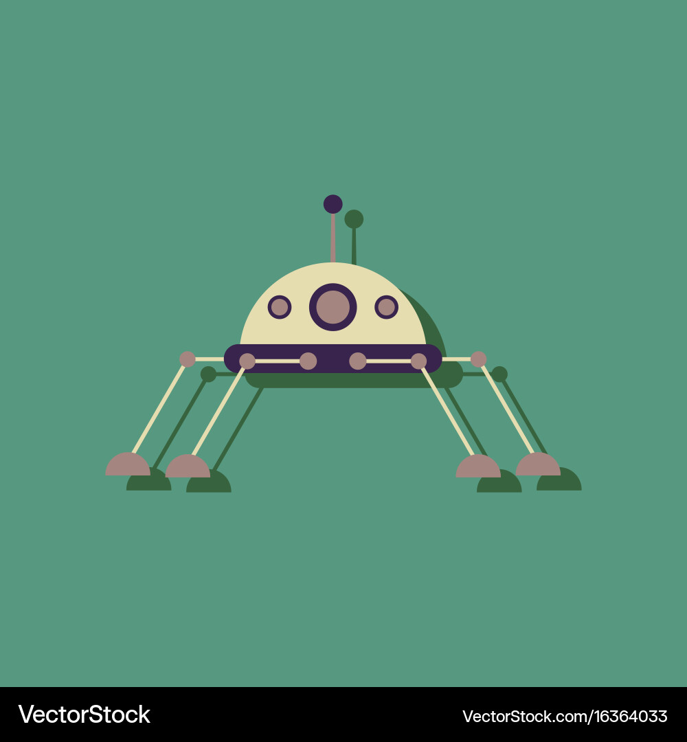 Flat icon design collection spaceship Vector Image