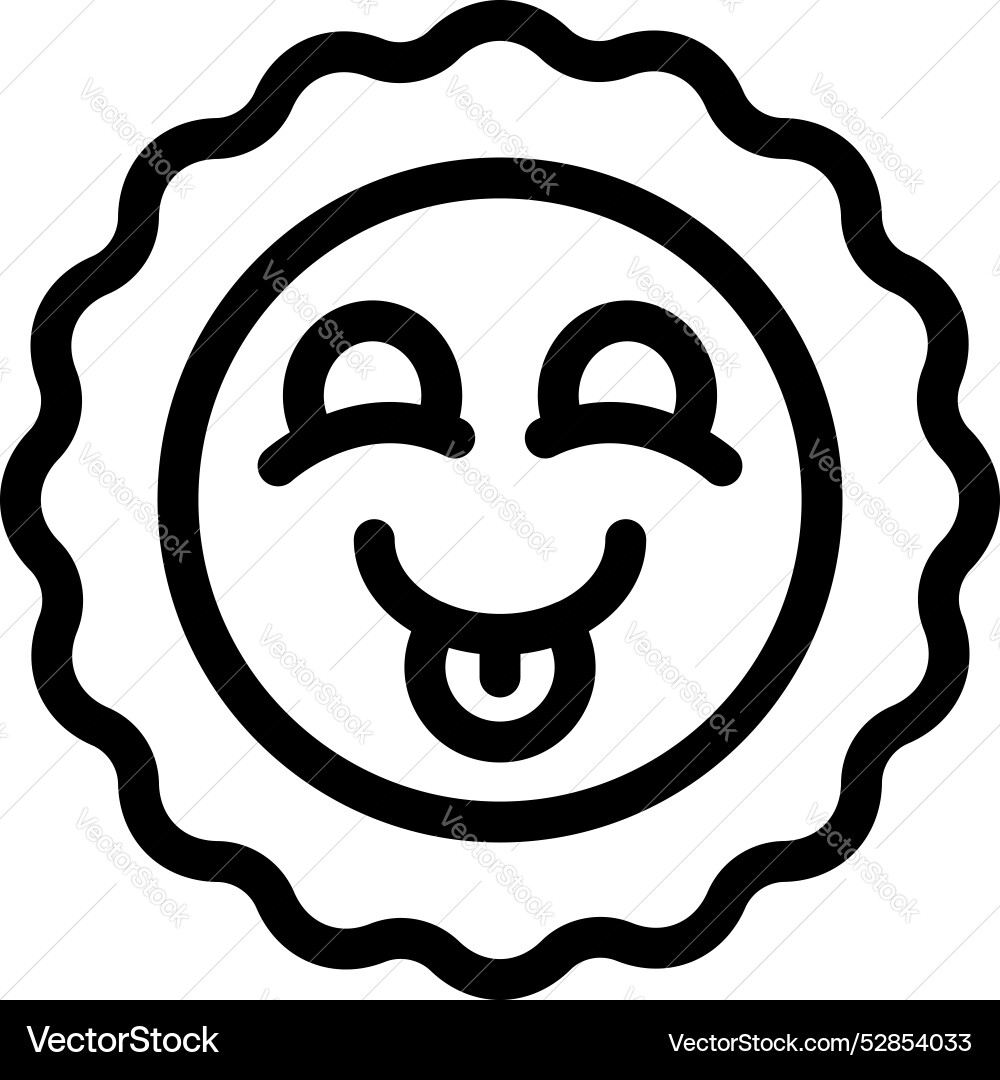 Funny sun cartoon character sticking out tongue Funny sun cartoon character sticking out tongue vector image