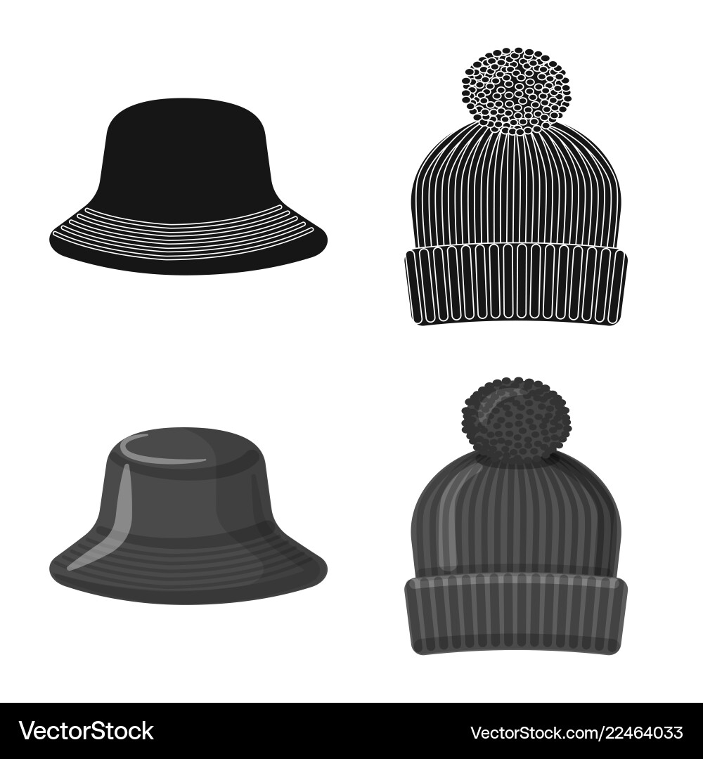 Isolated object of headgear and cap symbol set Vector Image