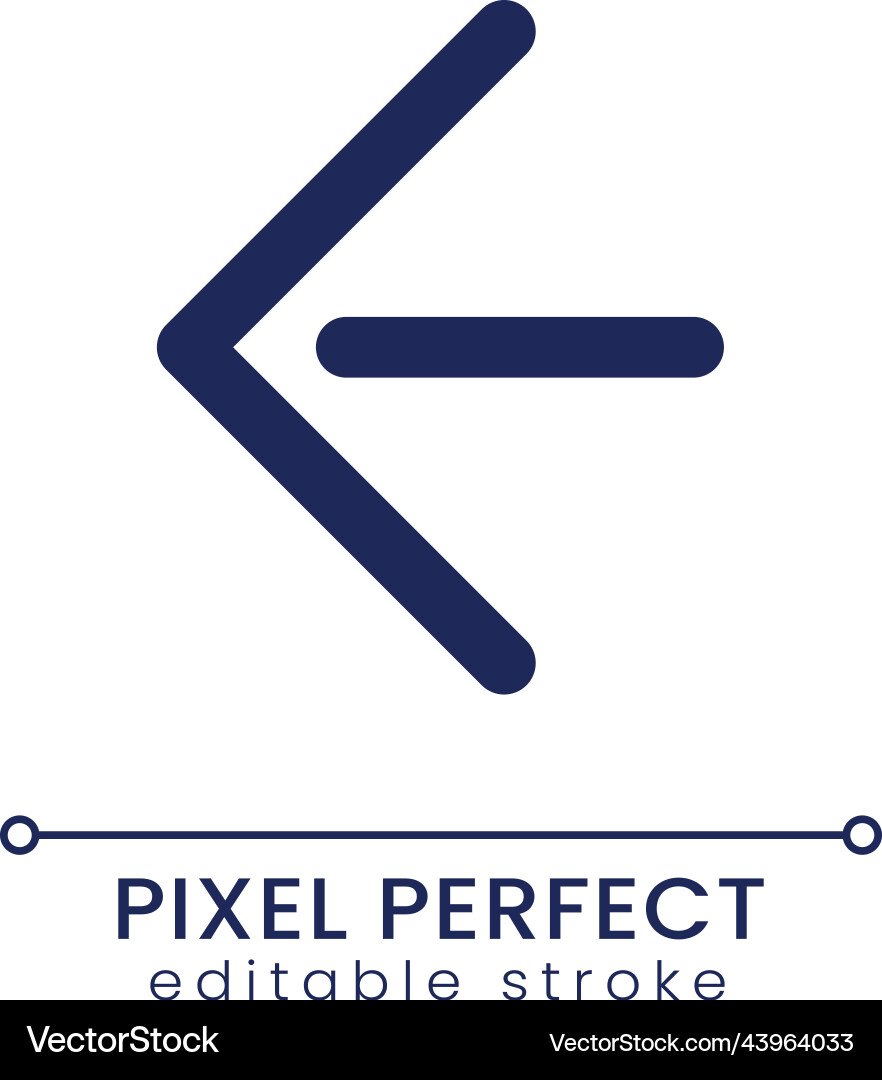 Move back pixel perfect linear ui icon Move back pixel perfect linear ui icon Vector Image