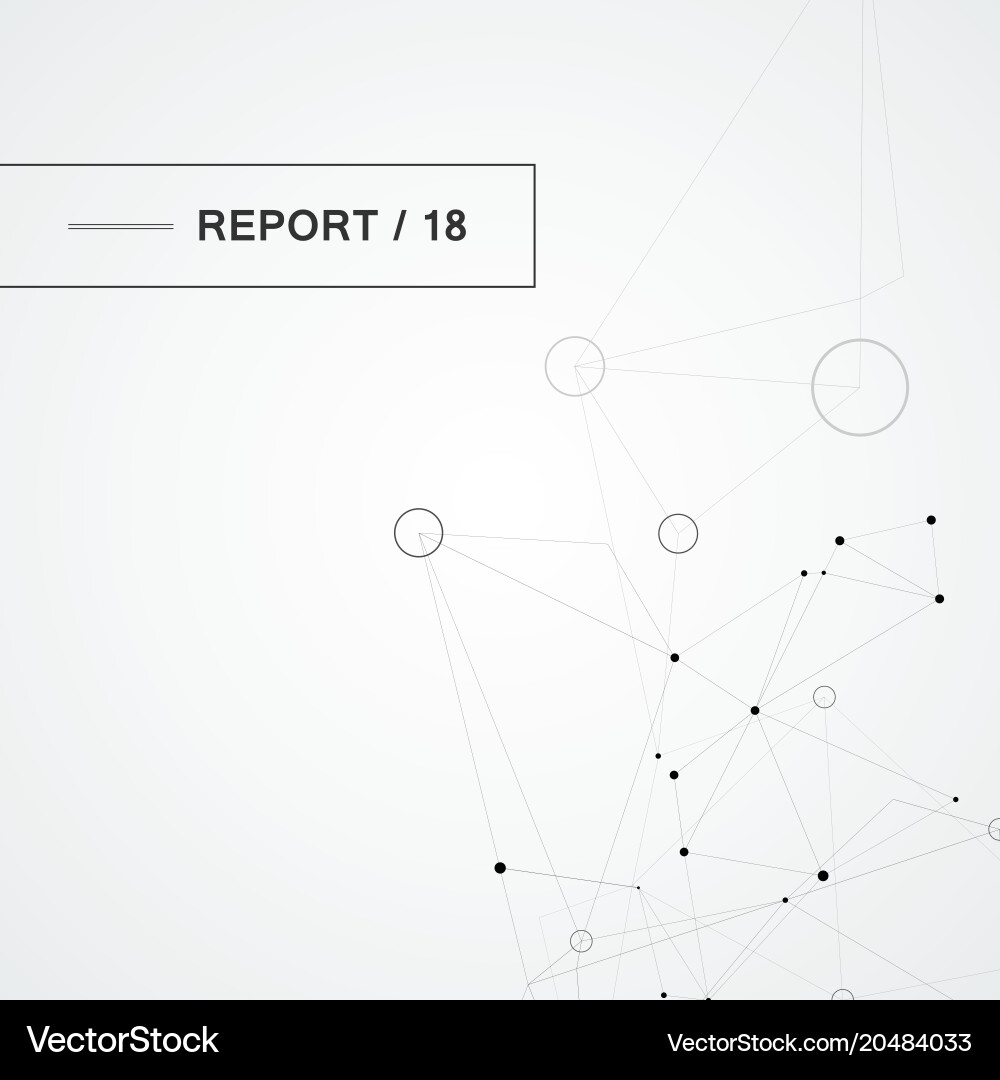 Network background with big circle connected lines vector image