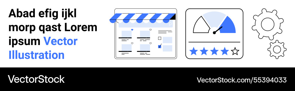 Online store layout with dashboard and review Online store layout with dashboard and review vector image