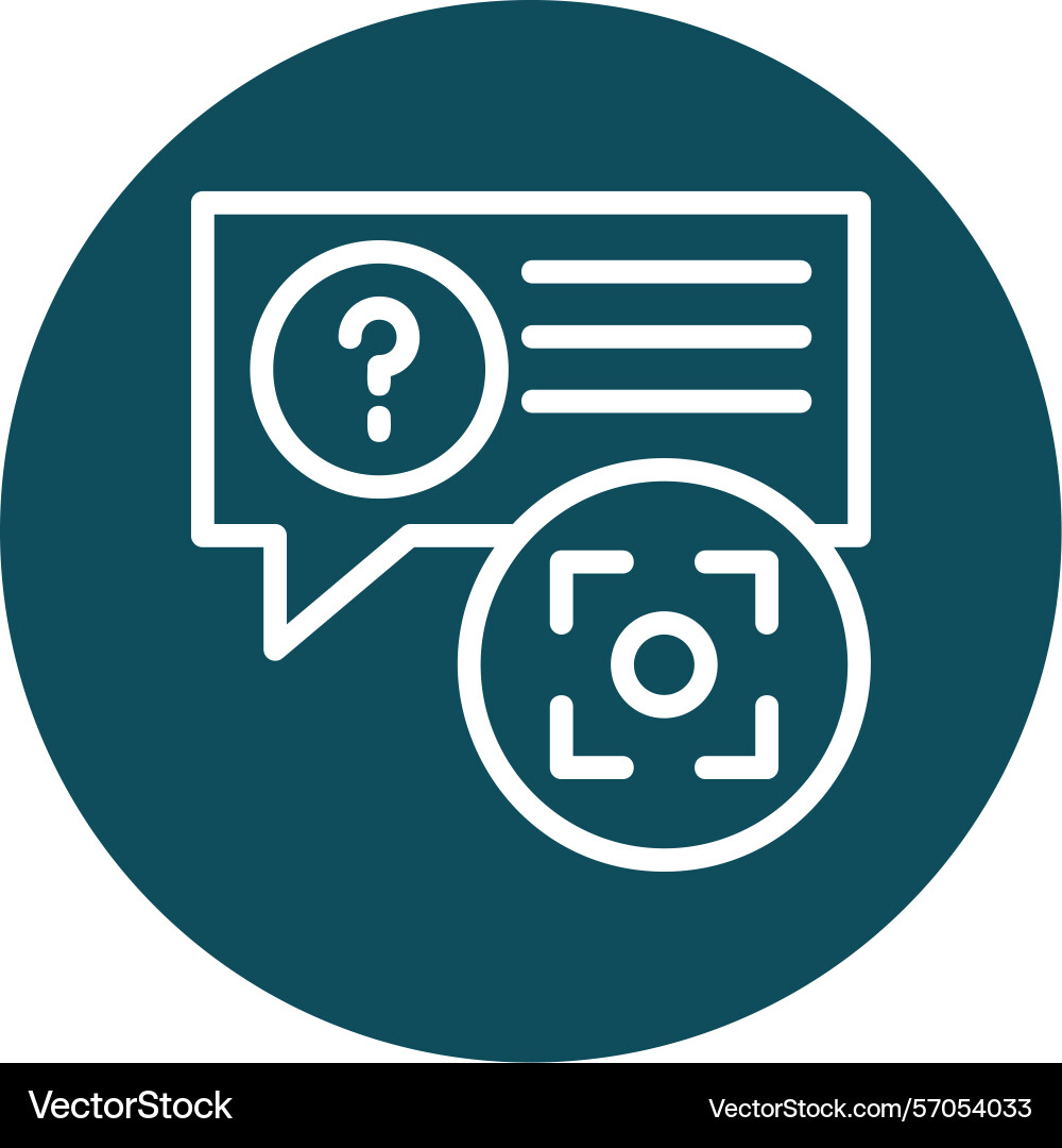 Quiz snap line circle style icon design Vector Image