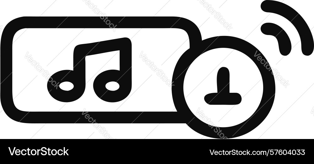 Scheduled music playback or timer icon design vector image