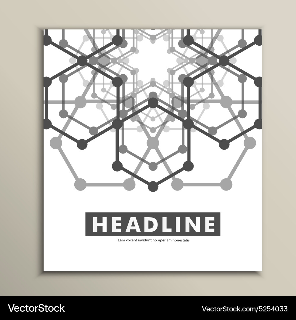 Set for design in molecules abstract style vector image