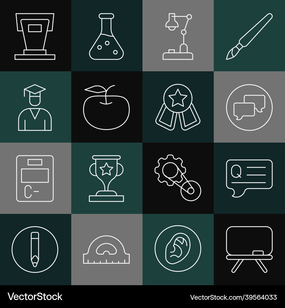Set line chalkboard speech bubbles with question Set line chalkboard speech bubbles with question vector image