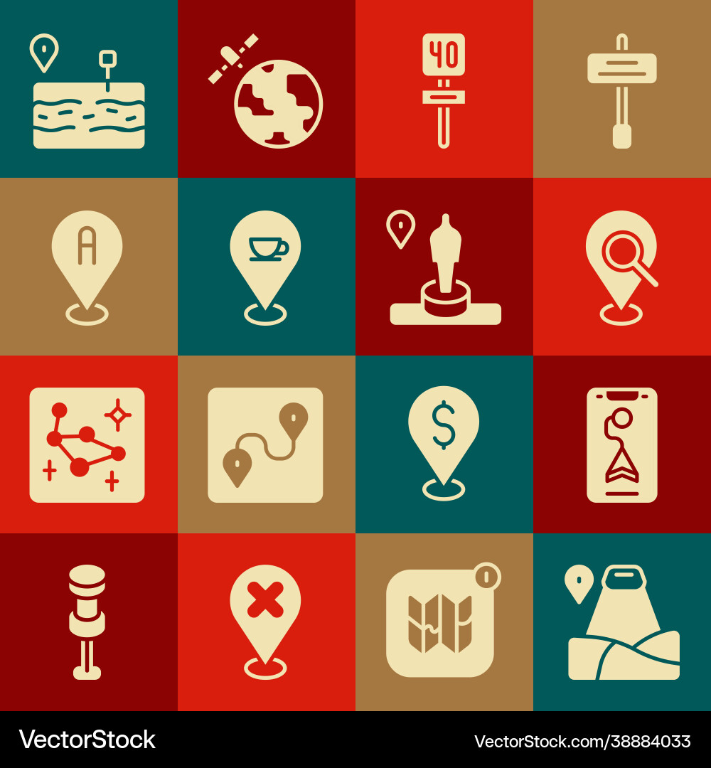 Set location with mountain city map navigation Set location with mountain city map navigation vector image