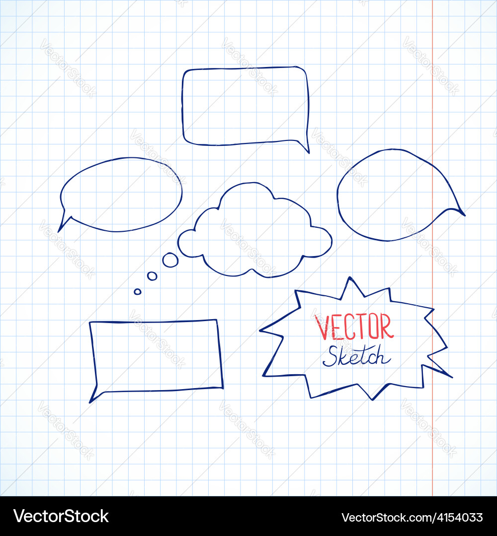 Set of blank speech bubbles with space for text vector image