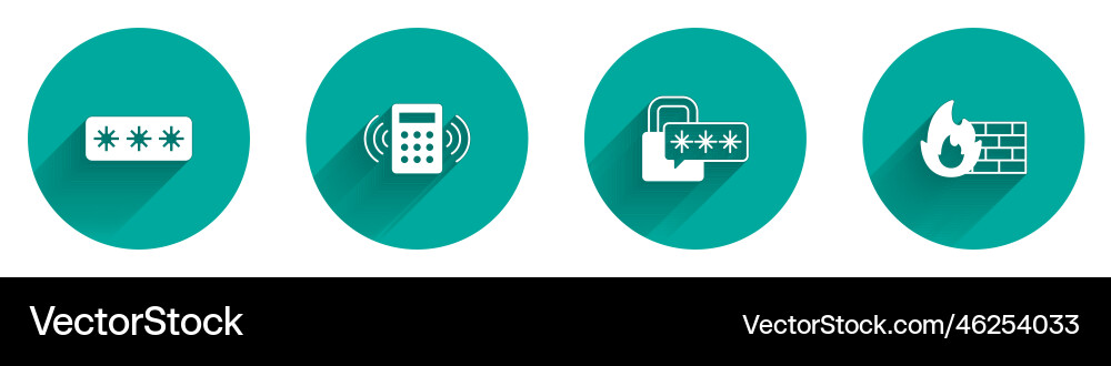 Set password protection security keypad access Set password protection security keypad access vector image