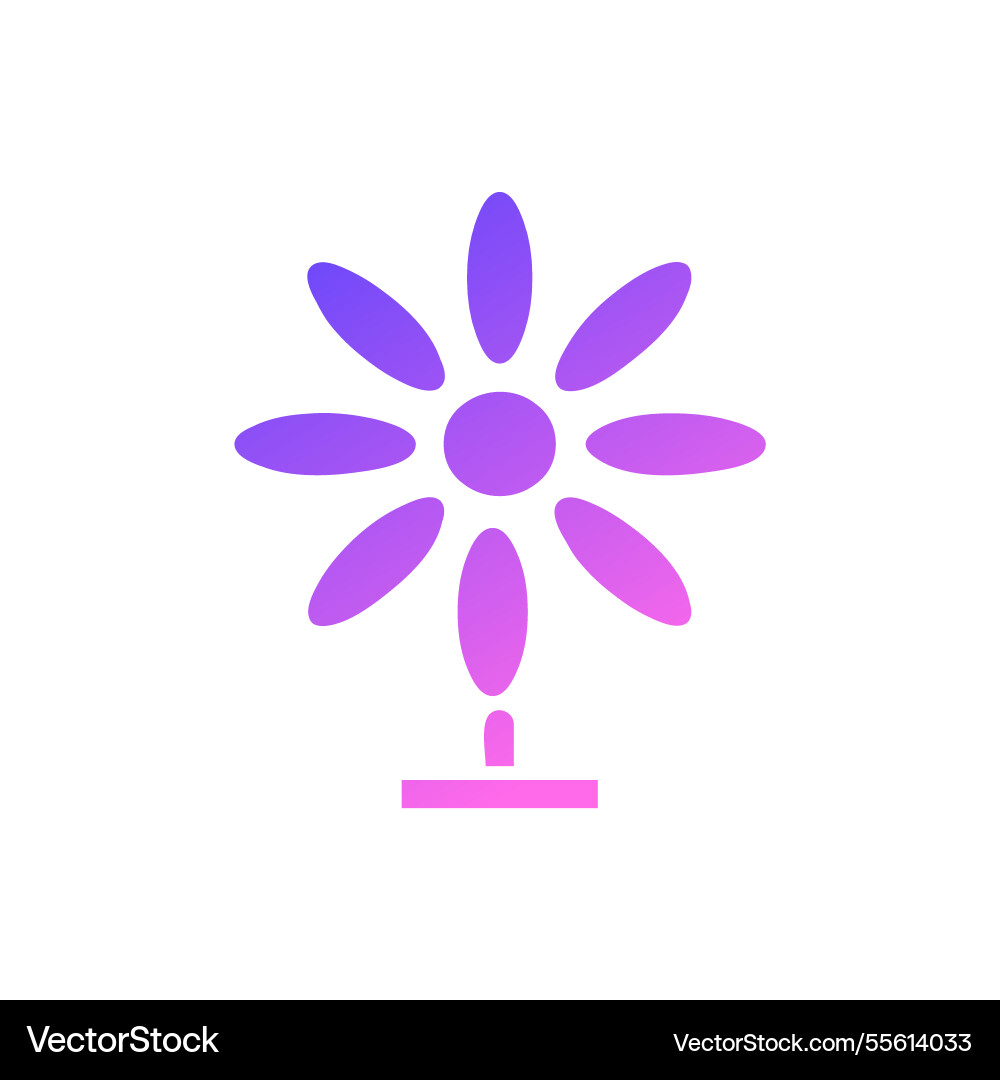 Simple flower icon with gradient color design vector image