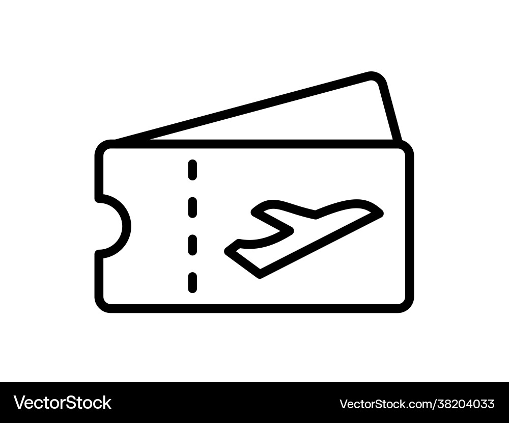 Ticket flight single isolated icon with outline Ticket flight single isolated icon with outline vector image