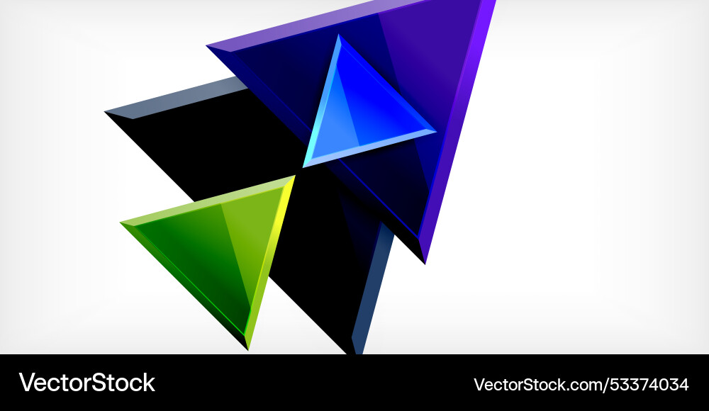 Abstract background - colorful triangles with 3d Abstract background - colorful triangles with 3d Vector Image