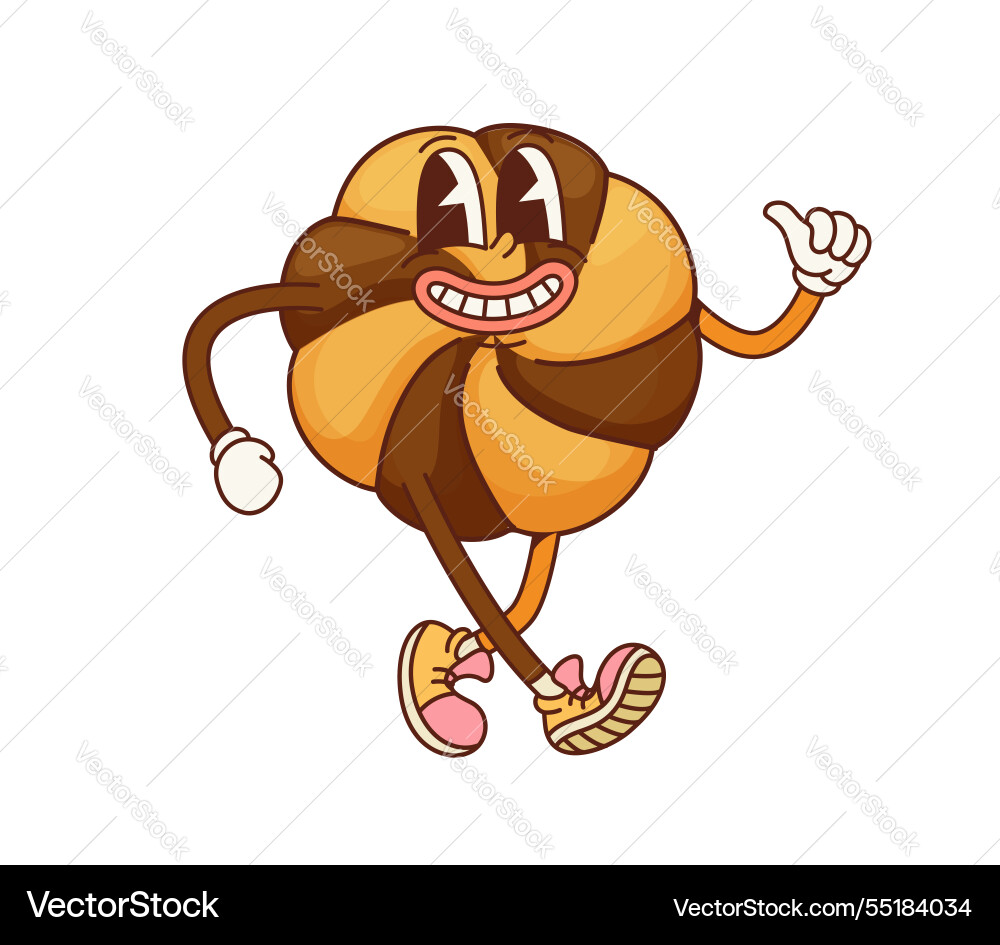Cartoon Cookie Charakter groovy retro personage Cartoon Cookie Charakter groovy retro personage vektorbild