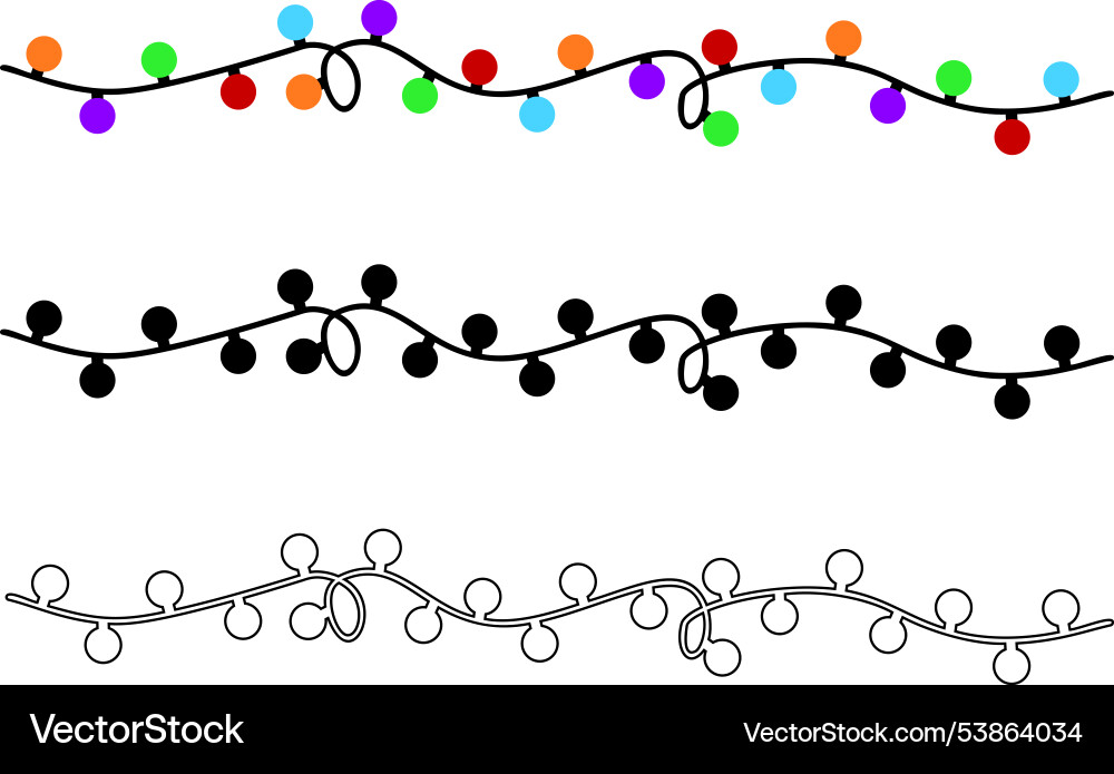 Knitted christmas light garland