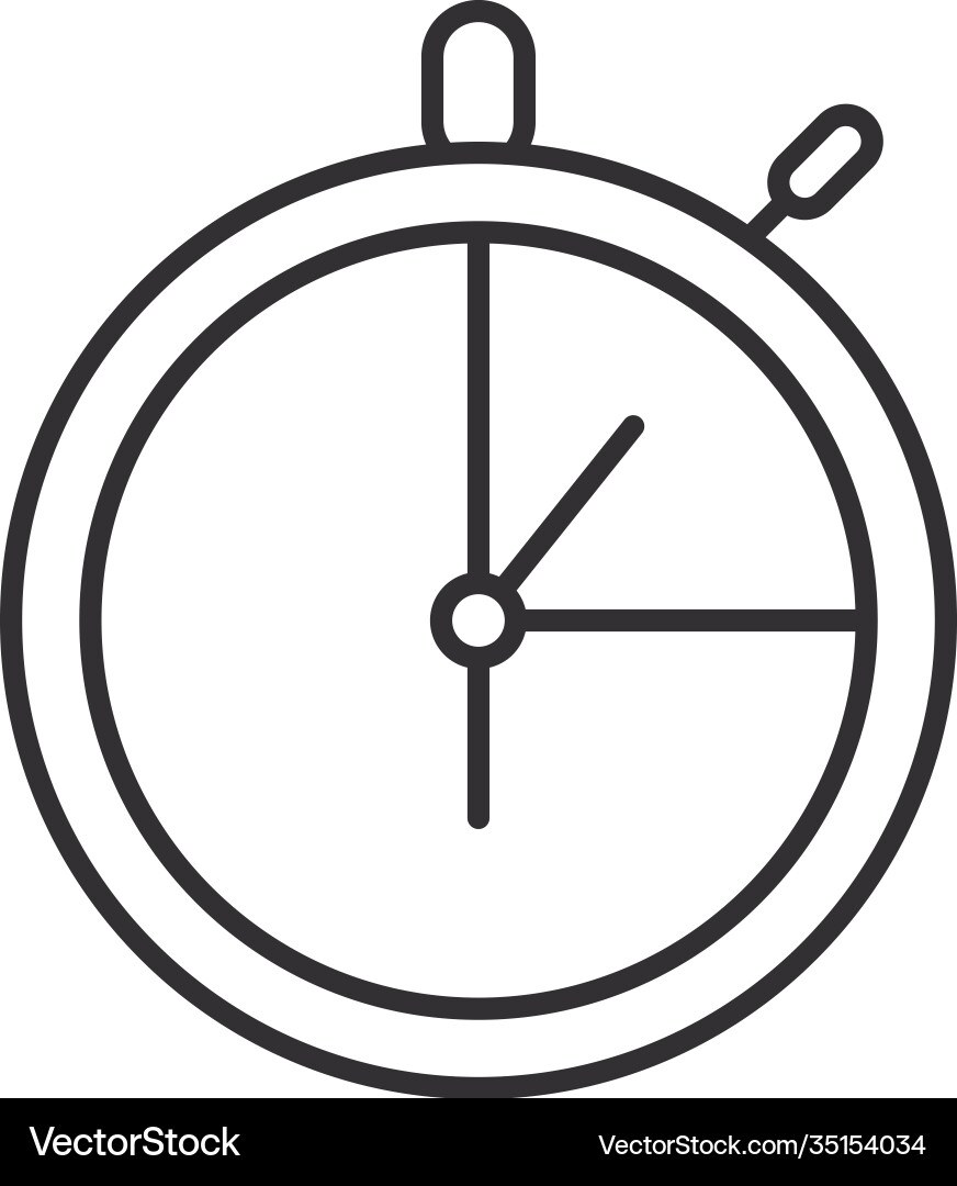Chronometer clock timer line style design vector image