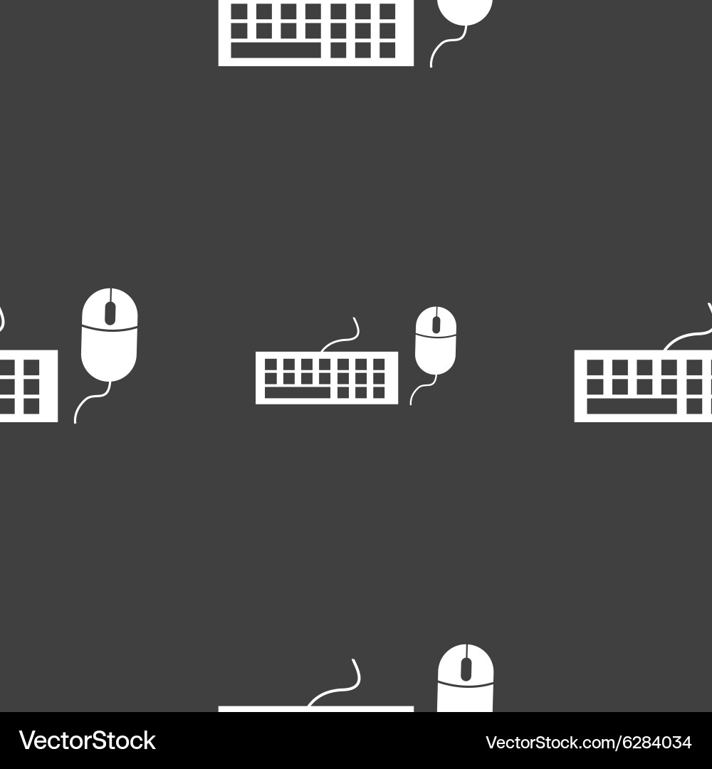 Computer keyboard and mouse icon seamless pattern Vector Image