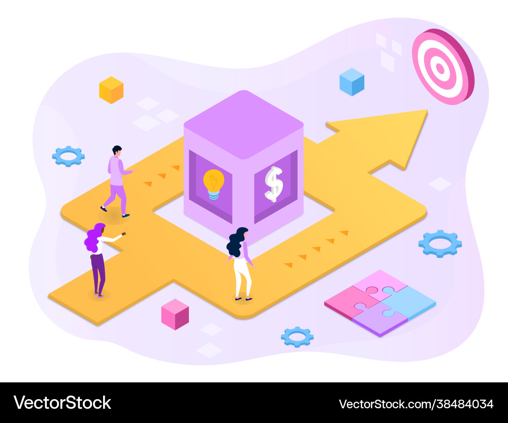 Concept solving business problems finding Concept solving business problems finding Vector Image