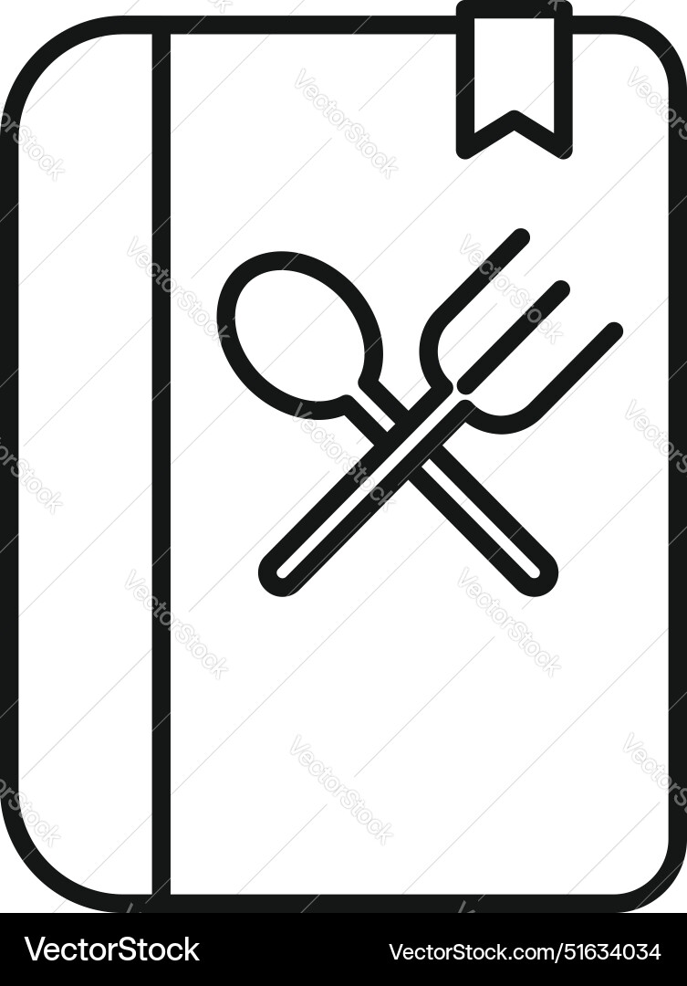 Cookbook icon showing crossed fork and spoon Cookbook icon showing crossed fork and spoon vector image