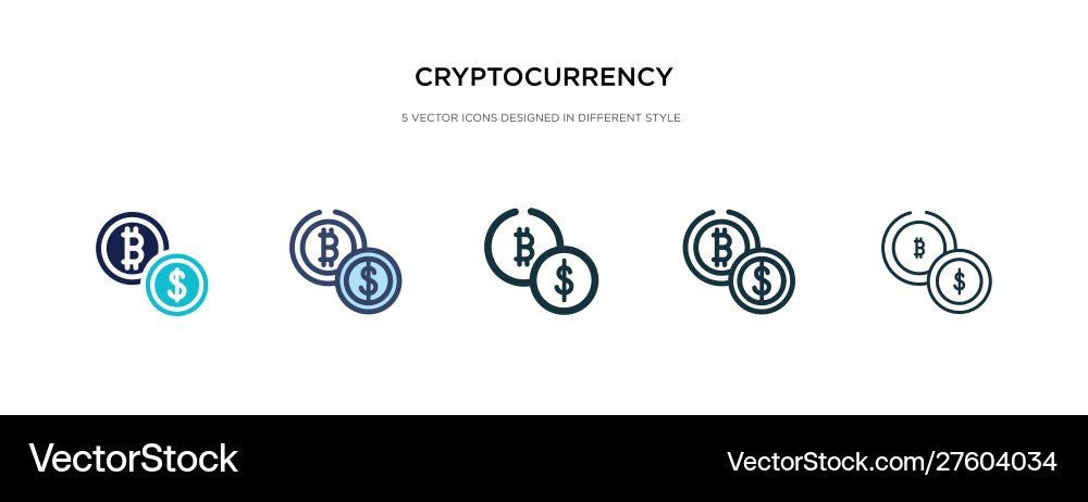 Cryptocurrency icon in different style two Cryptocurrency icon in different style two vector image