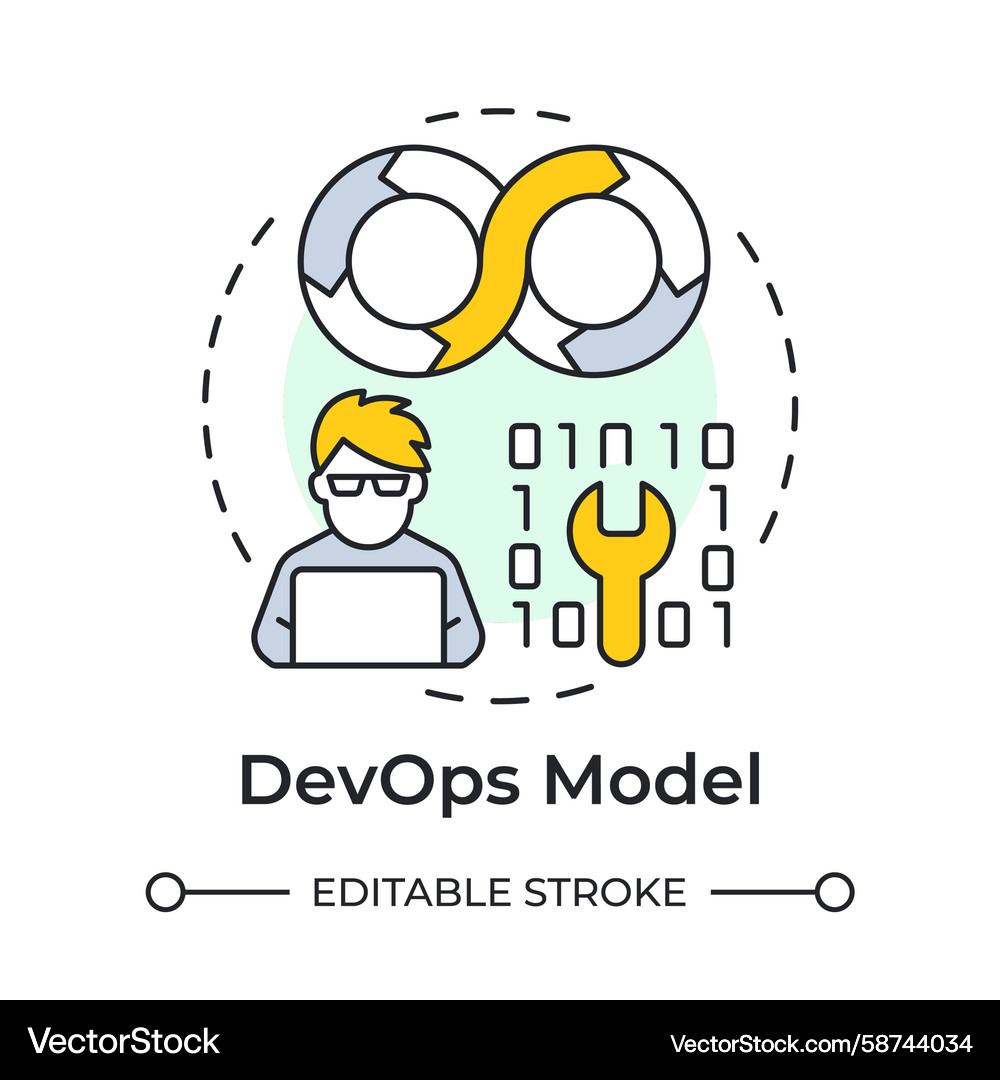 Devops model multi color concept icon Devops model multi color concept icon Vector Image