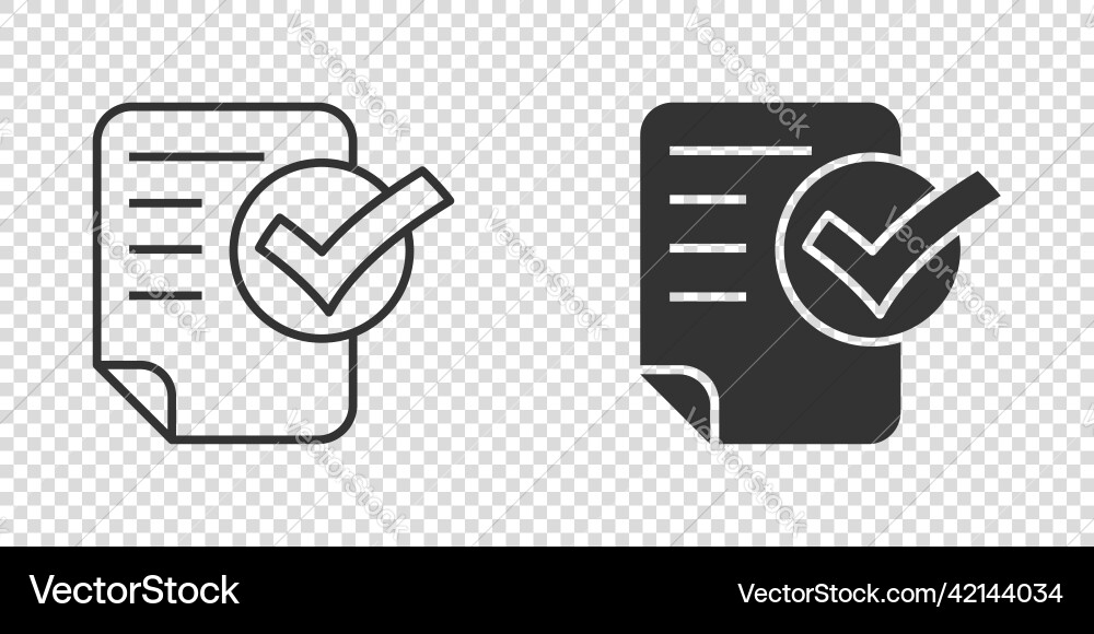 Document checklist icon in flat style report Vector Image
