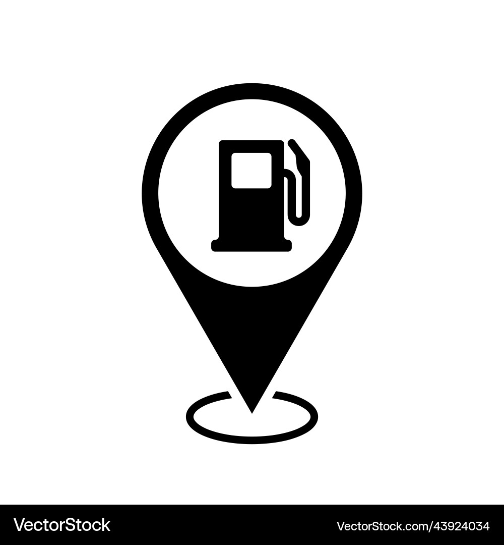 Gas station location map pointer fuel icon vector image