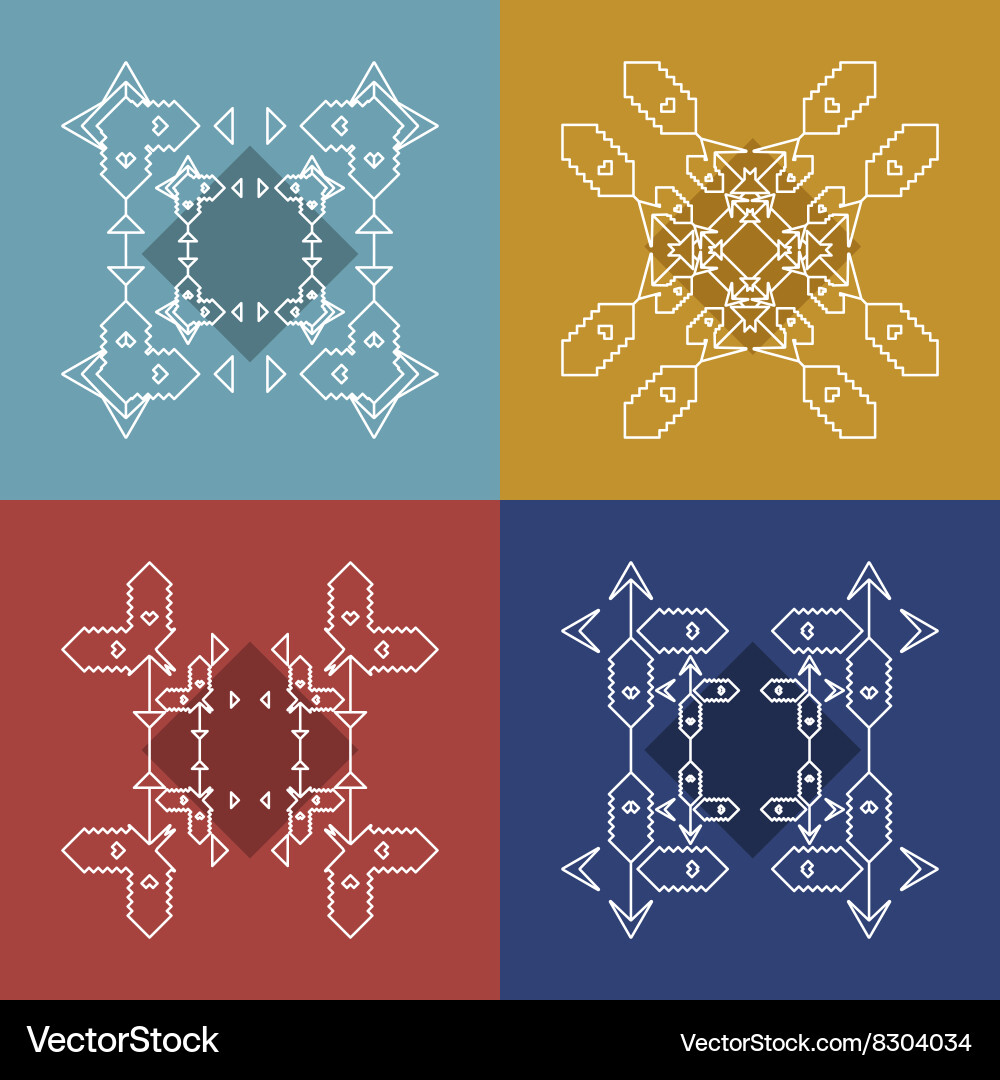 Geometry symbols and elements set Vector Image