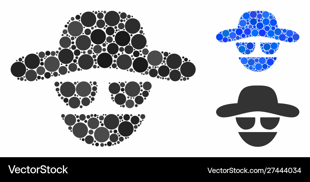 Hacker composition icon round dots vector image