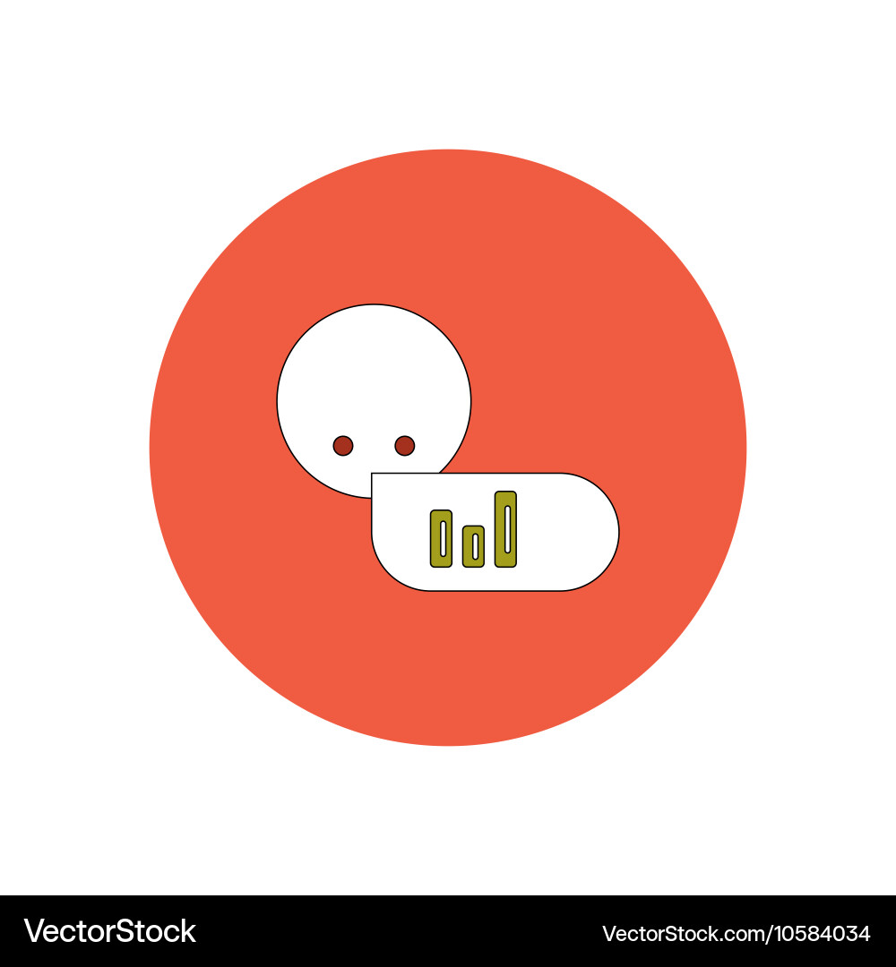In flat design of column chart Vector Image