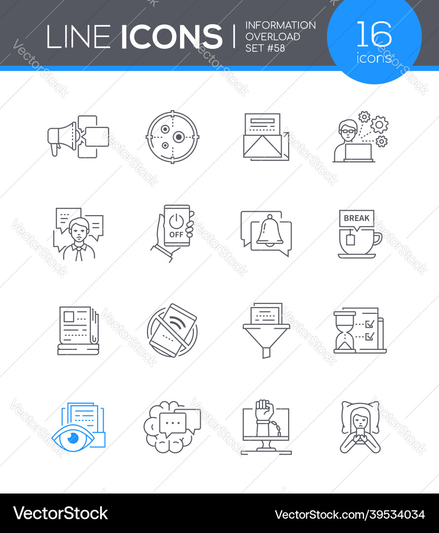 Information overload - modern line design style Vector Image