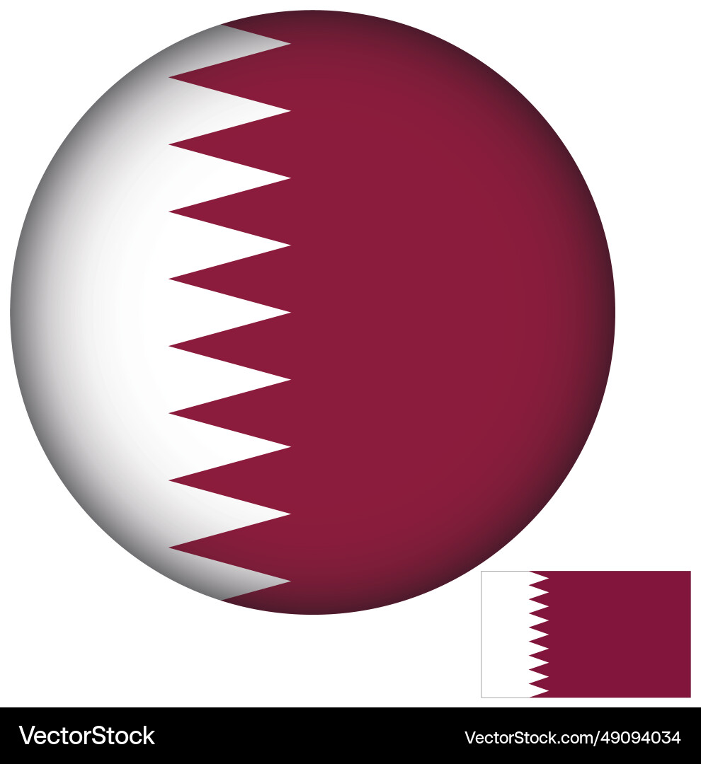 Qatar flag round shape vector image