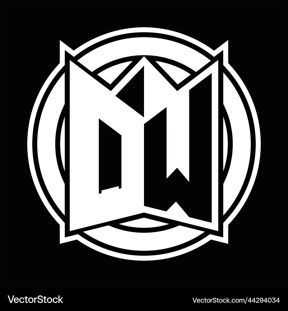 Qw logo monogram circle rounded design Qw logo monogram circle rounded design Vector Image
