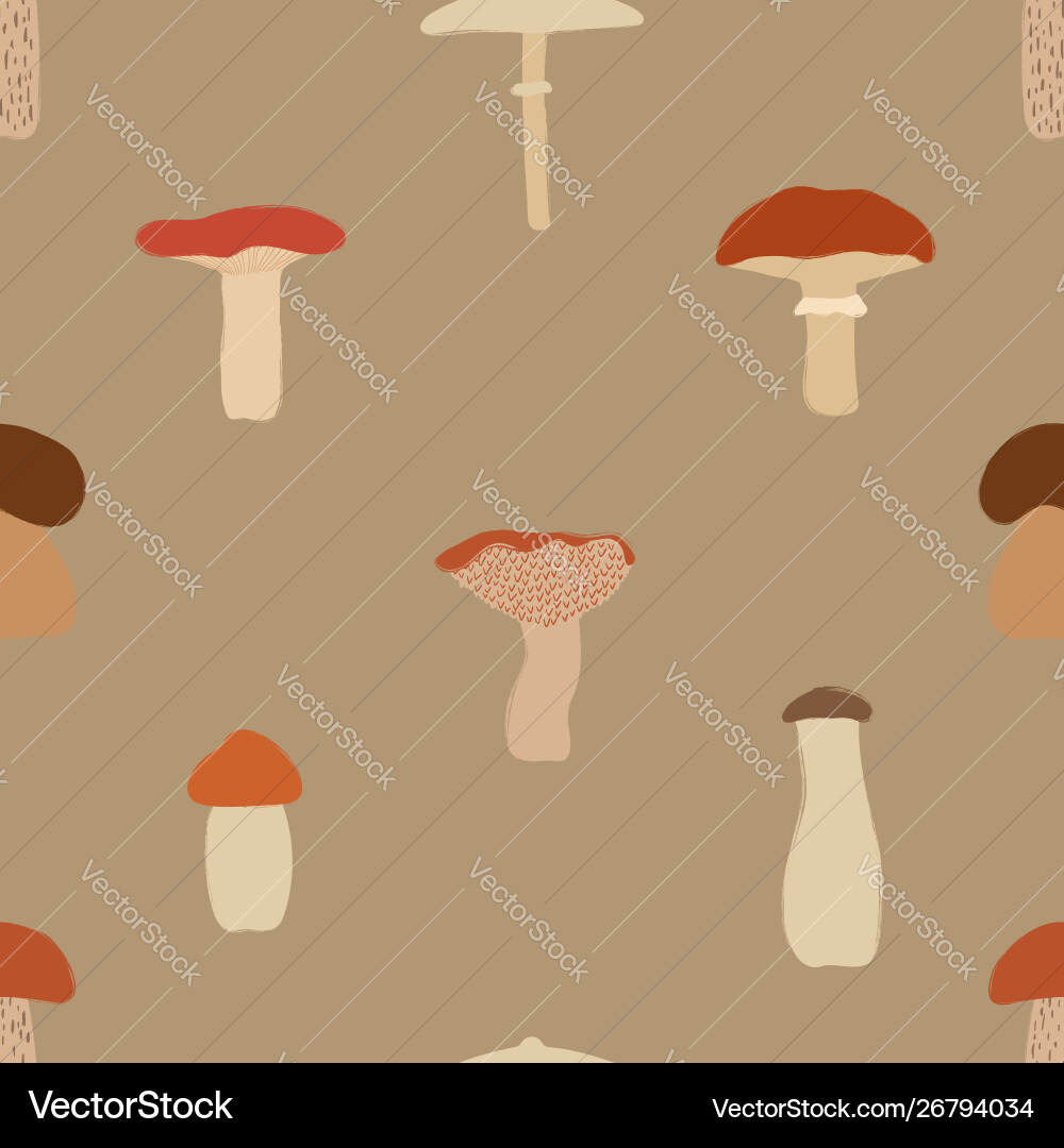 Retro Mushroom Pattern vector image