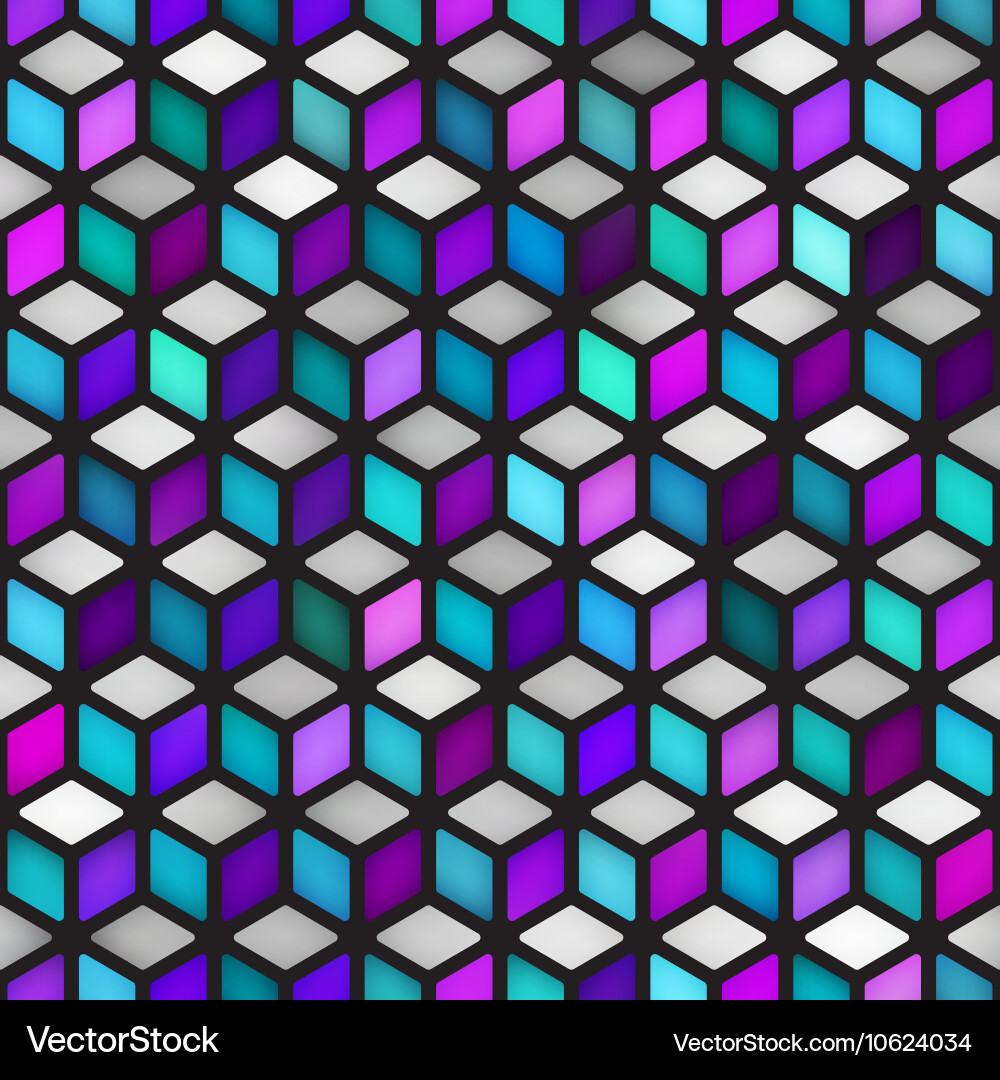 Seamless multicolor gradient cube shape vector image