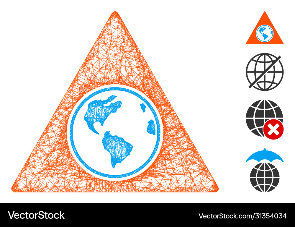 Terra triangle web mesh Terra triangle web mesh vector image